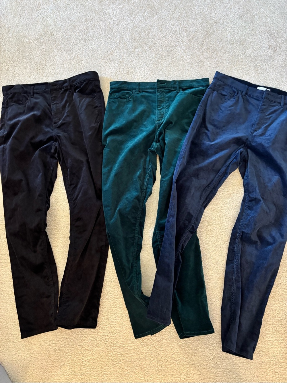 LOFT Skinny Pants Trio - Black, Teal, Navy